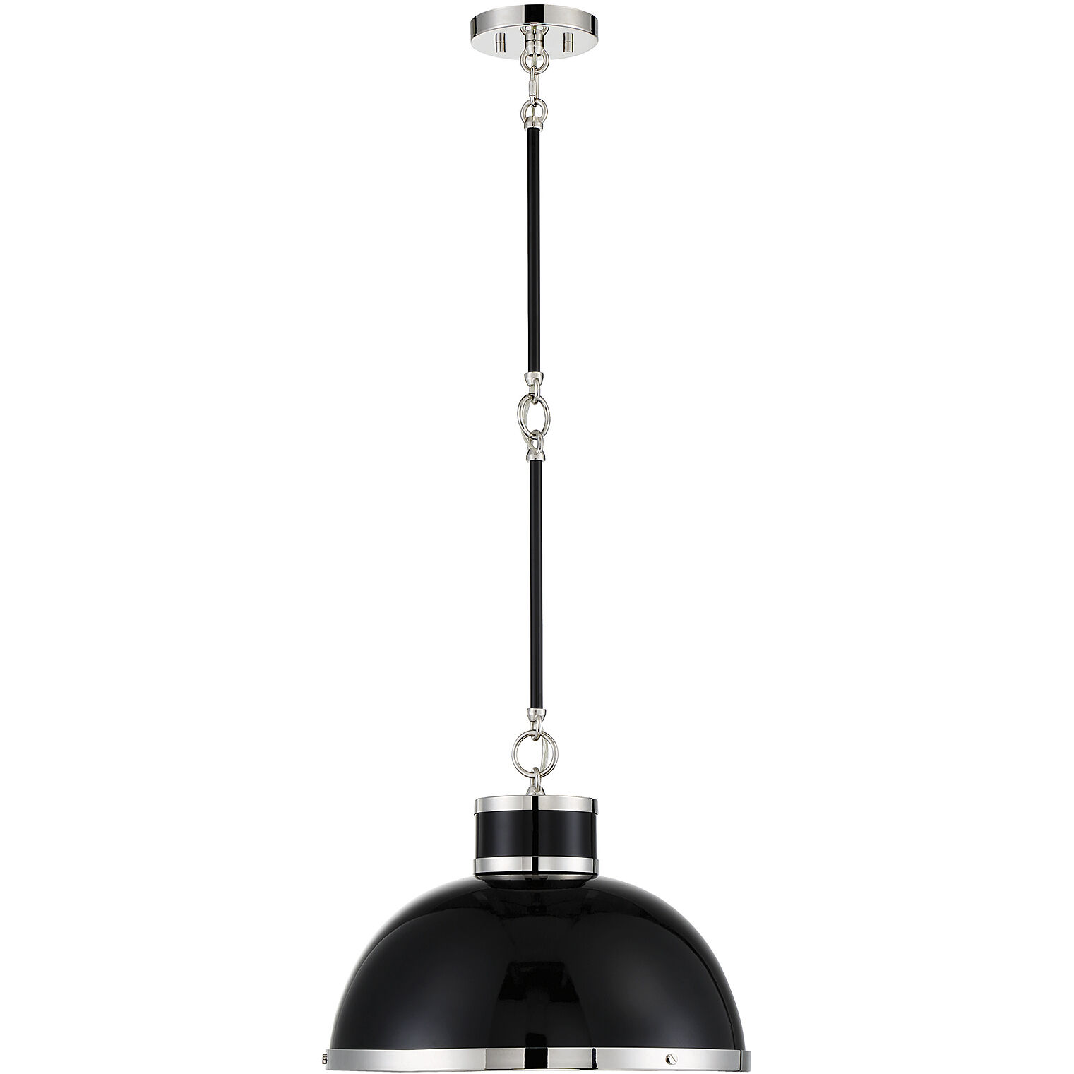 Savoy House Corning Pendant Light Black Polished Nickel