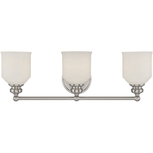 Melrose 3 Light 24 inch Satin Nickel Vanity Light Wall Light, Essentials