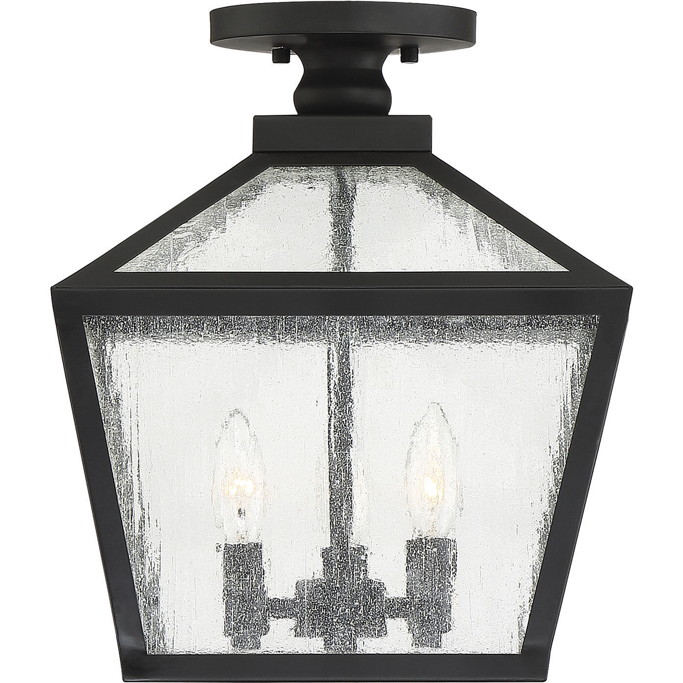Woodstock 3 Light 12 inch Black Outdoor Flush Mount