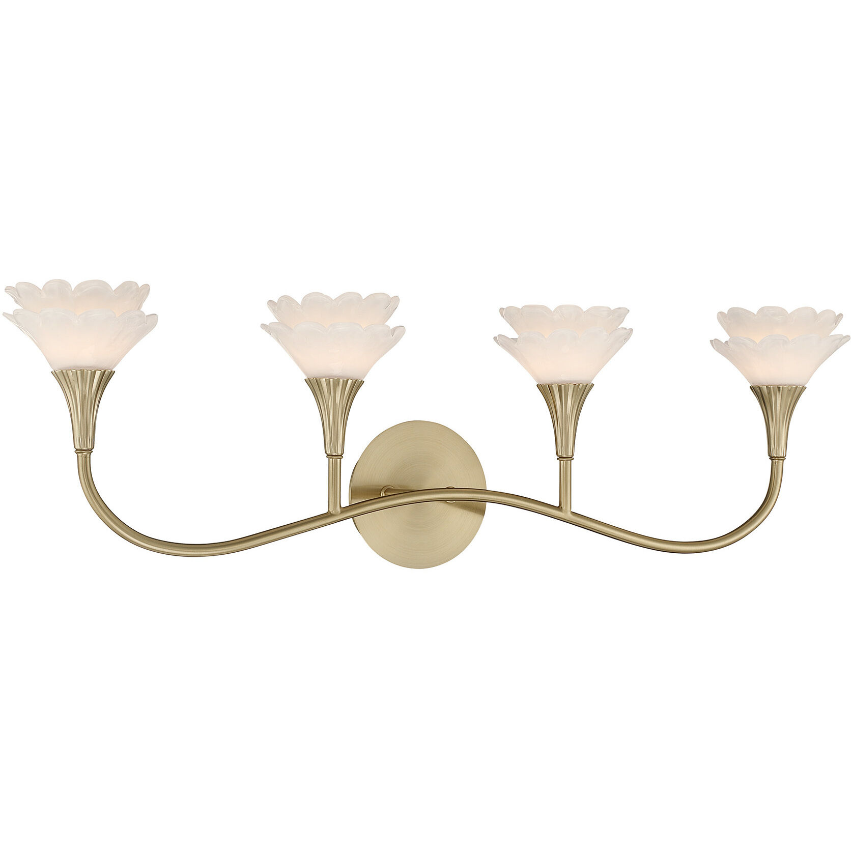 Florena 4 Light 30.5 inch Noble Brass Bathroom Vanity Light Wall Light