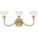 Florena 3 Light 22 inch Noble Brass Bathroom Vanity Light Wall Light