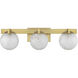 Darien 3 Light 25 inch Warm Brass Bathroom Vanity Light Wall Light