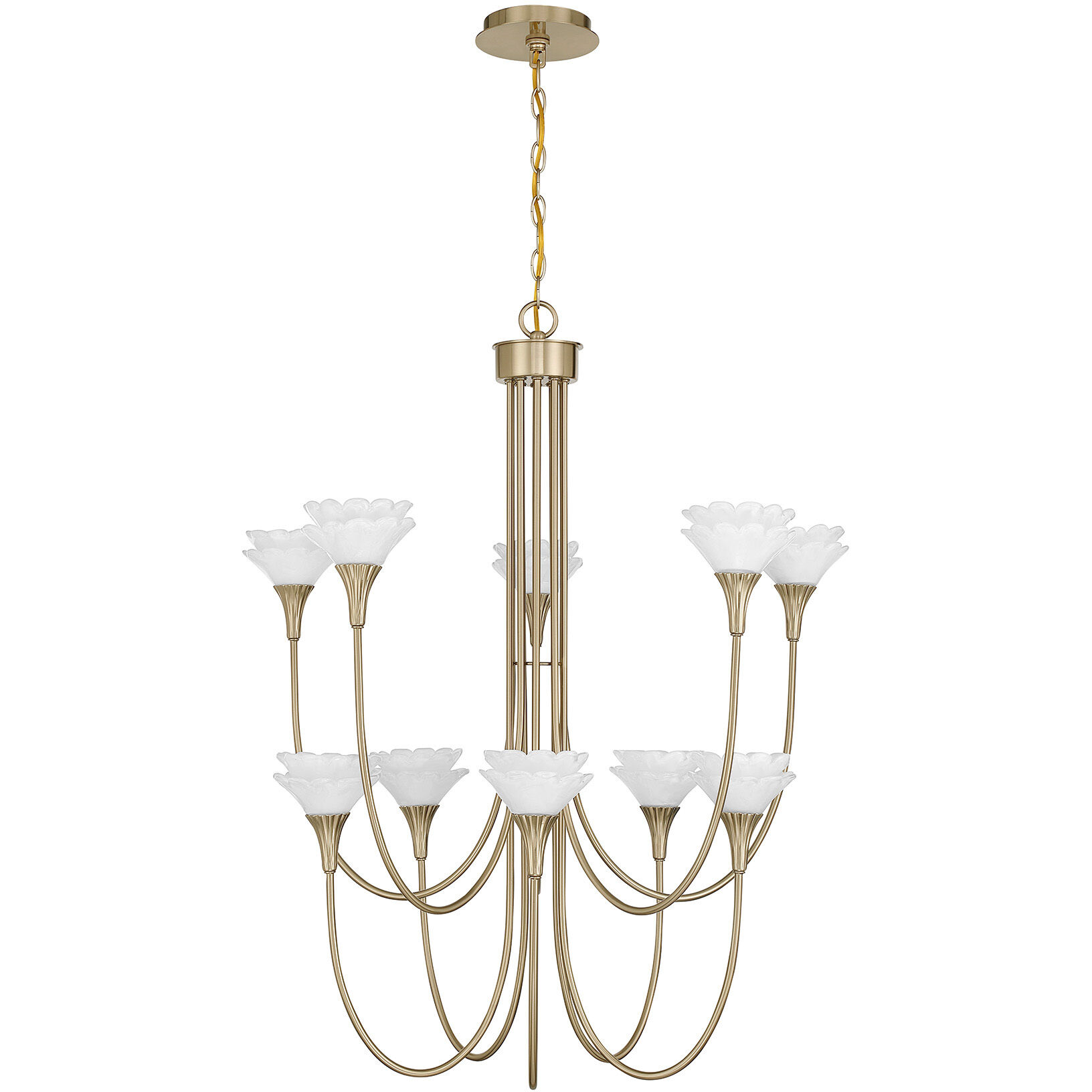 Florena 10 Light 30 inch Noble Brass Chandelier Ceiling Light