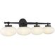 Barrow 4 Light 33.75 inch Matte Black Bathroom Vanity Light Wall Light