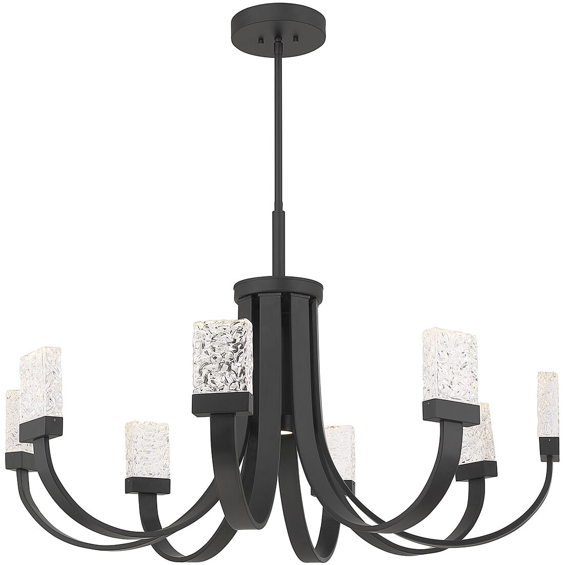 Kahn LED 40 inch Matte Black Chandelier Ceiling Light