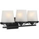 Klein 3 Light 24 inch Matte Black Bathroom Vanity Light Wall Light, Lighting One