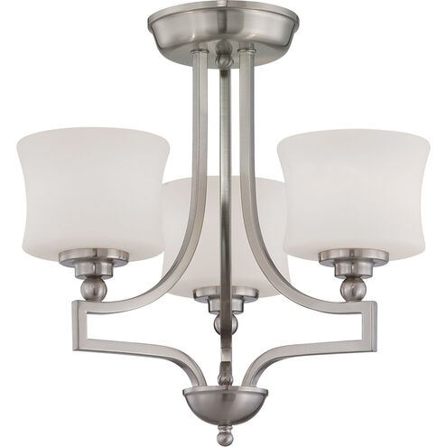 Terrell 3 Light 18 inch Satin Nickel Semi-Flush Ceiling Light