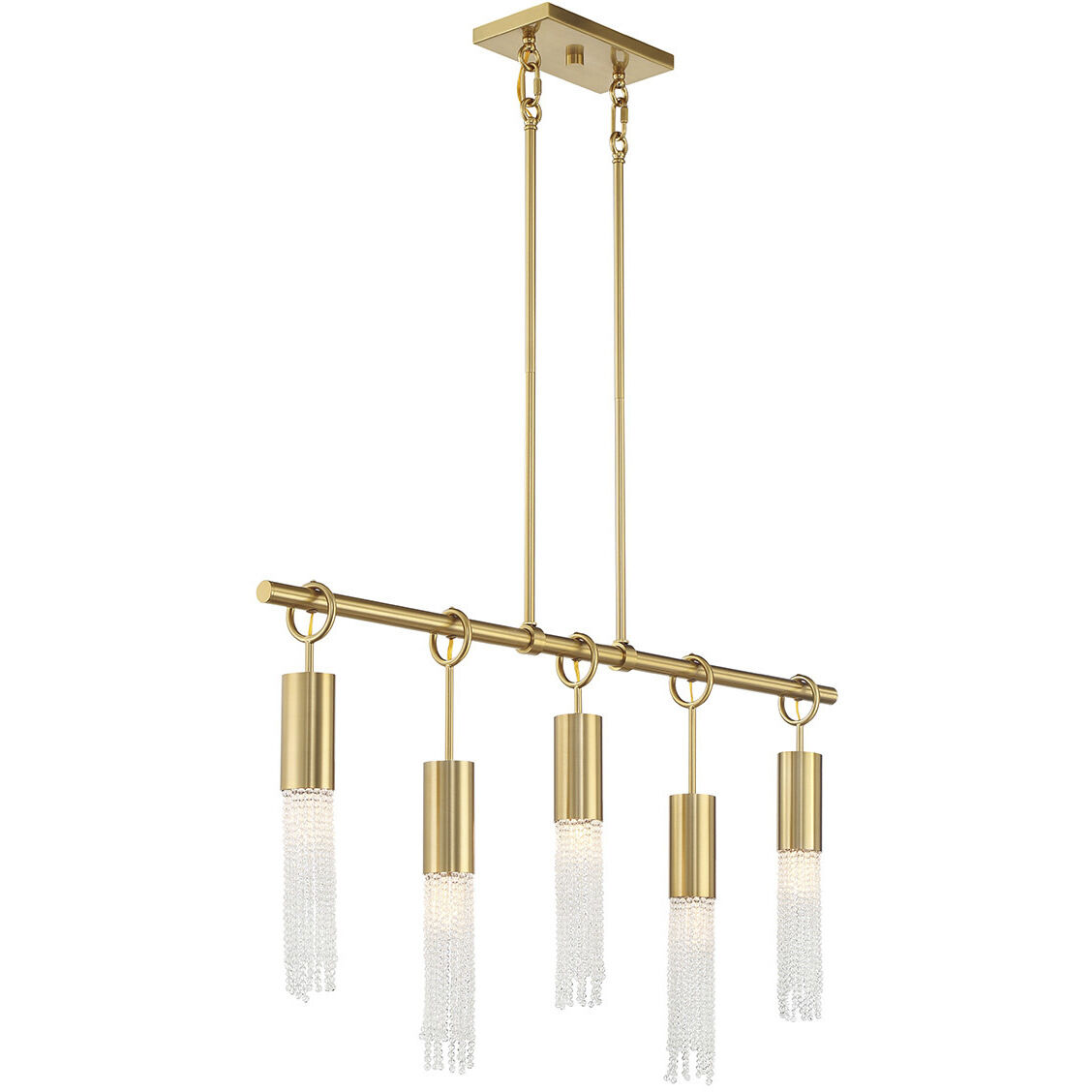 Chelsea 5 Light 40 inch Warm Brass Linear Chandelier Ceiling Light