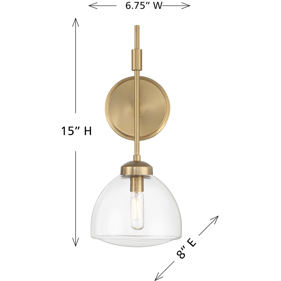 Corbin 1 Light 6.75 inch Warm Brass Sconce Wall Light