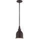 Vintage 1 Light 7 inch English Bronze Mini Pendant Ceiling Light