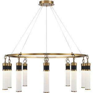 Abel LED 45 inch Black with Warm Brass Accents Chandelier Ceiling Light