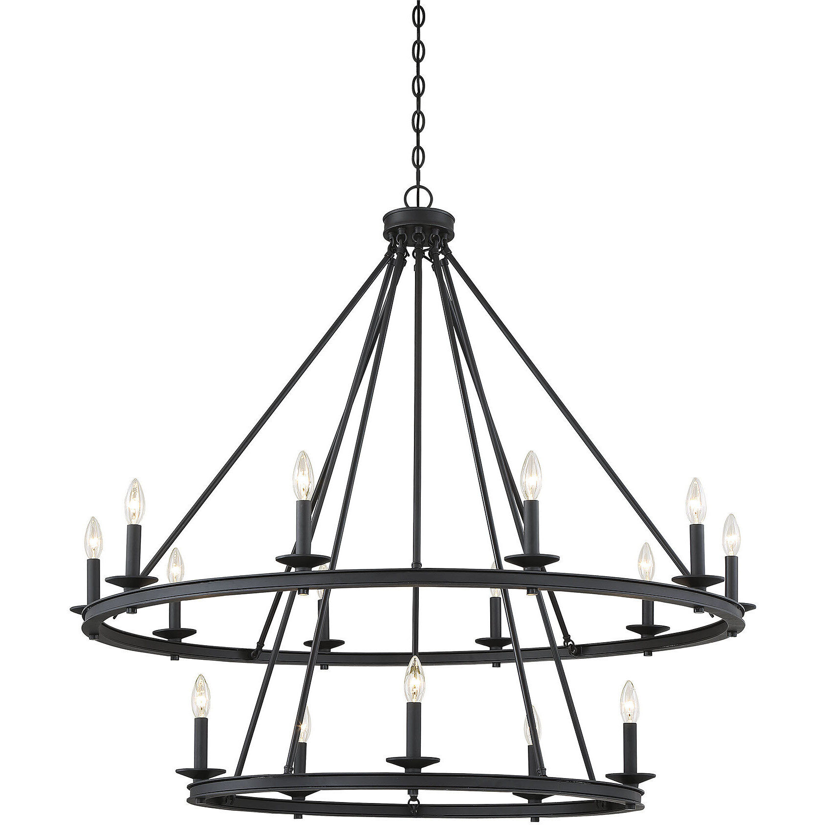 Middleton 15 Light 45 inch Matte Black Chandelier Ceiling Light, Essentials