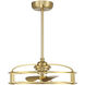Vesta 14 inch Warm Brass with Gold Blades Fan D'Lier