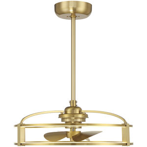 Vesta 14 inch Warm Brass with Gold Blades Fan D'Lier