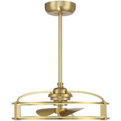 Vesta 14 inch Warm Brass with Gold Blades Fan D'Lier