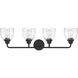 Vale 4 Light 33 inch Black Bathroom Vanity Light Wall Light, Essentials
