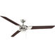 Monfort 62 inch Polished Nickel with Chestnut Blades Ceiling Fan