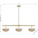 Hubbard LED 44 inch Noble Brass Linear Chandelier Ceiling Light