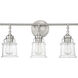 Fuller 3 Light 24 inch Satin Nickel Bathroom Vanity Light Wall Light, Lighting One