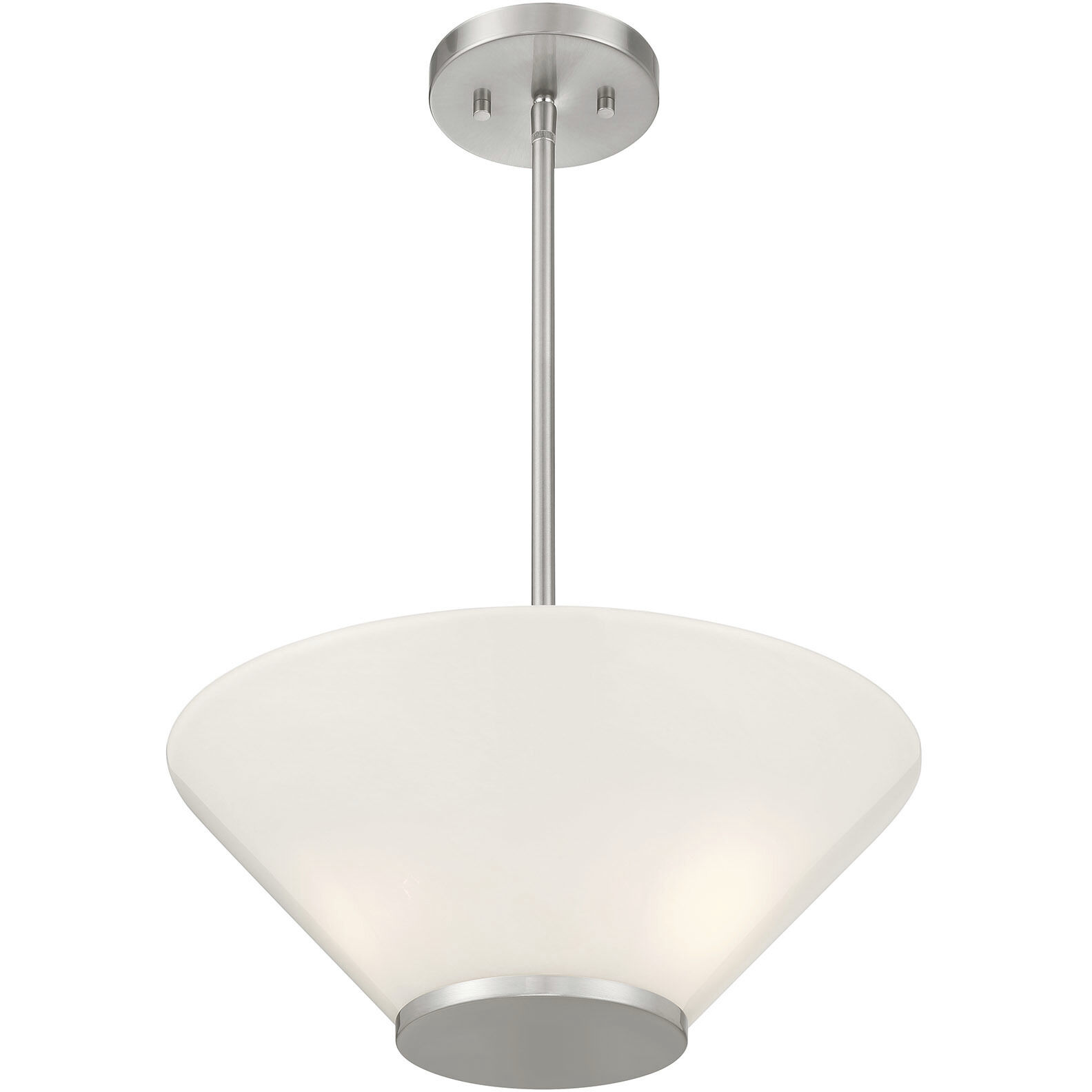 Blair 3 Light 15 inch Satin Nickel Convertible Semi-Flush or Pendant Ceiling Light