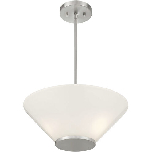 Blair 3 Light 15 inch Satin Nickel Convertible Semi-Flush or Pendant Ceiling Light