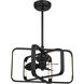 Lynx 14 inch Matte Black with Black Blades Fan D'Lier