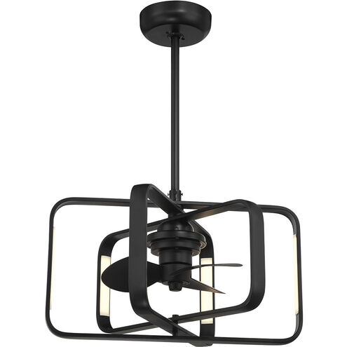 Lynx 14 inch Matte Black with Black Blades Fan D'Lier