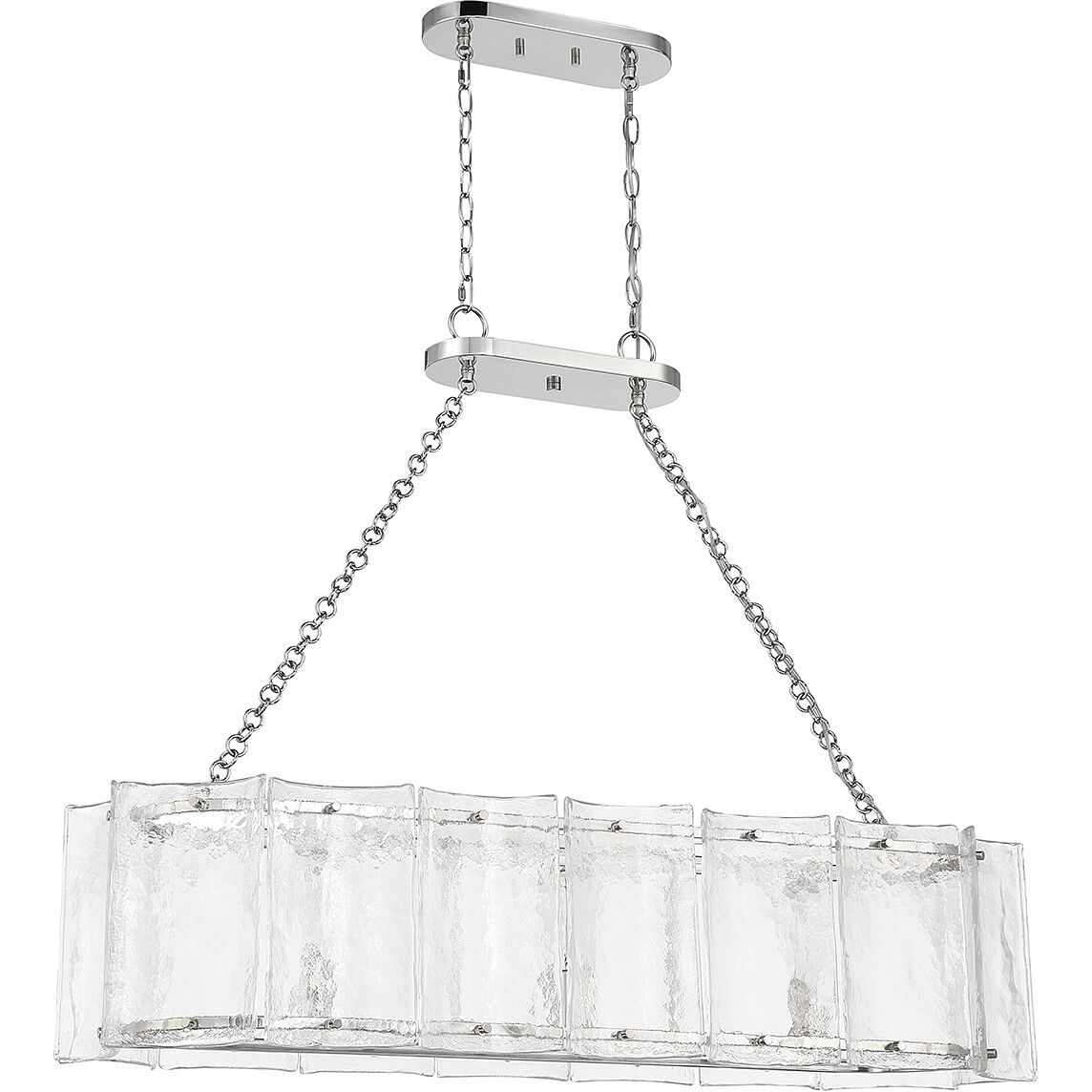 Genry 3 Light 41 inch Polished Nickel Linear Chandelier Ceiling Light