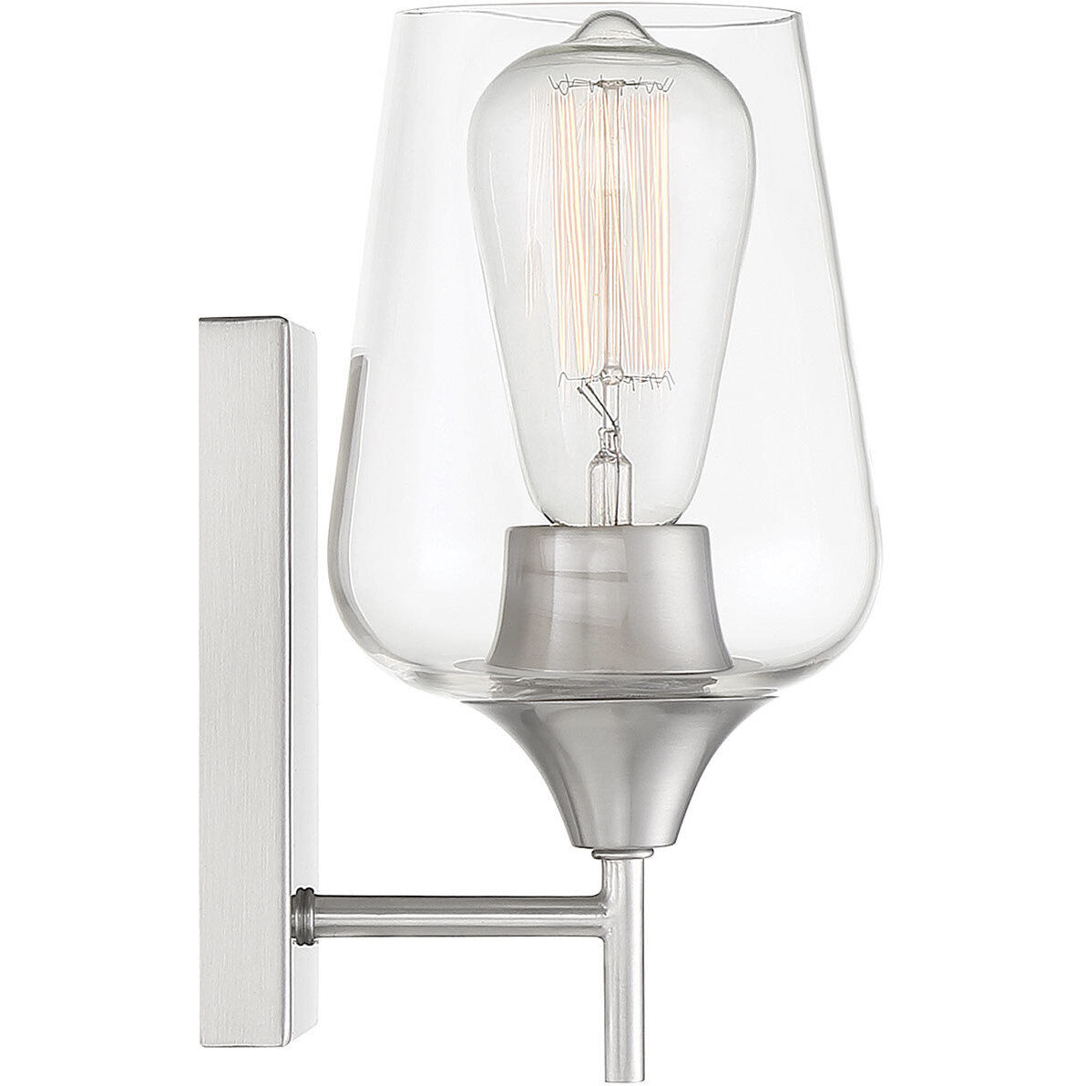 Octave 1 Light 5 inch Satin Nickel Wall Sconce Wall Light, Essentials