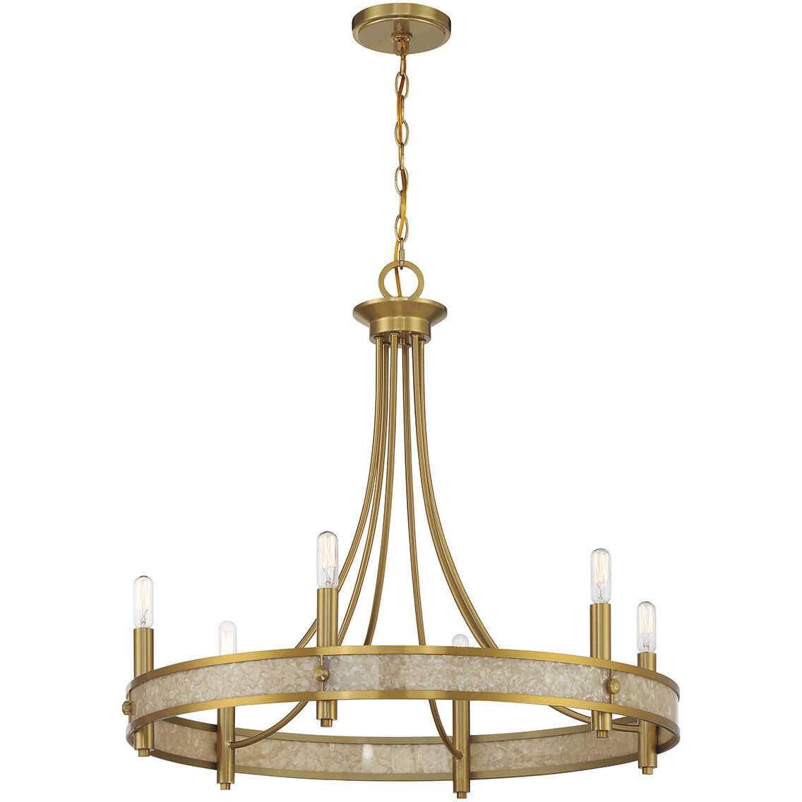 Camden 6 Light 28 inch Warm Brass Chandelier Ceiling Light
