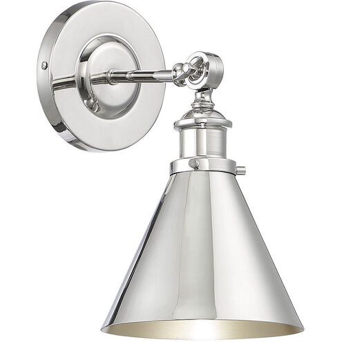 Glenn 9 inch 60.00 watt Polished Nickel Adjustable Wall Sconce Wall Light, Essentials