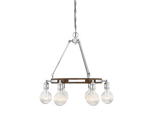 Barfield LED 22 inch Polished Nickel W/ Wood Accents Chandelier Ceiling Light