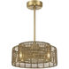 Ferndale 12 inch Warm Brass with Gold Blades Fan D'Lier