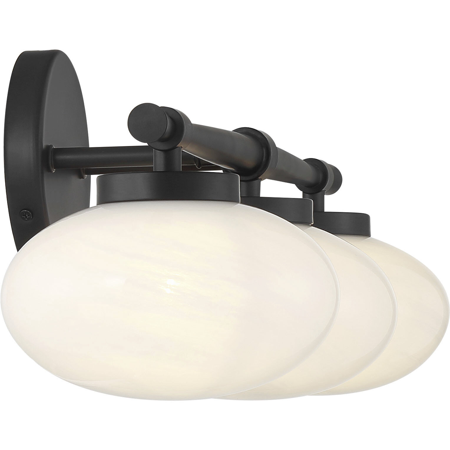 Barrow 3 Light 25 inch Matte Black Bathroom Vanity Light Wall Light