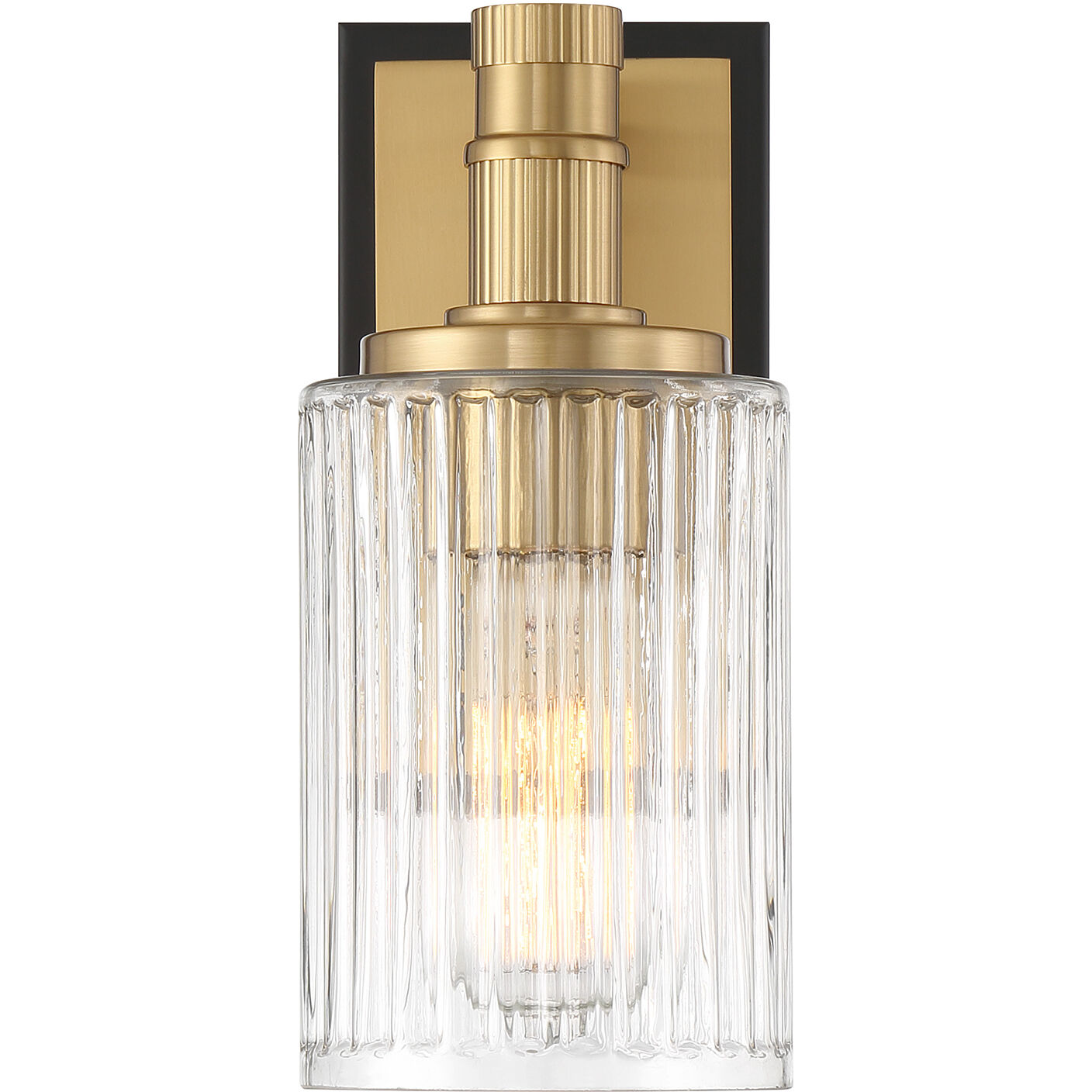 Concord 1 Light 4.5 inch Black with Warm Brass Accents Bathroom Vanity Light Wall Light