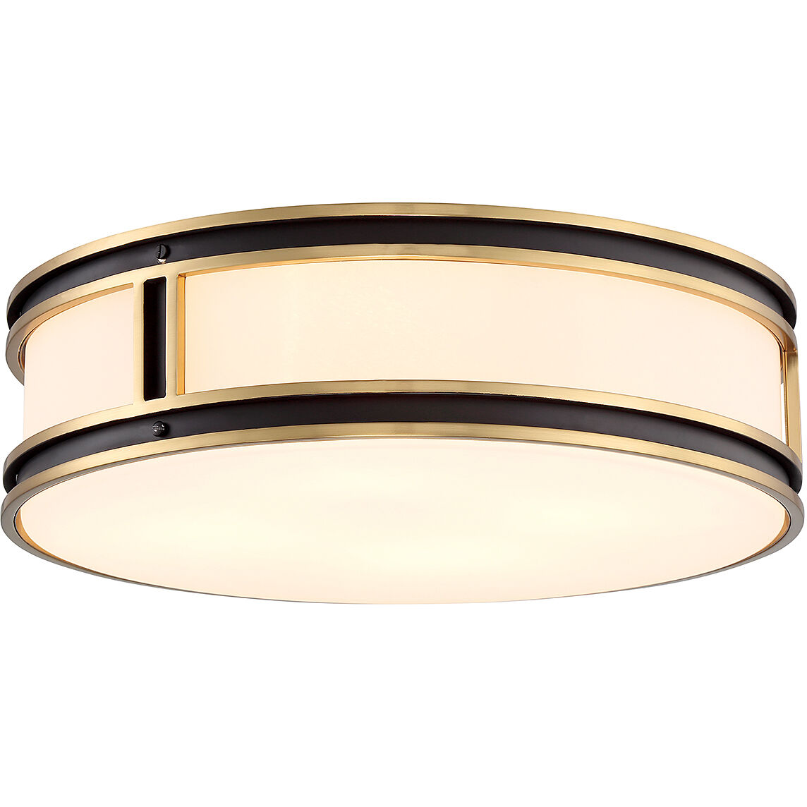 Alberti 4 Light 18.5 inch Black with Warm Brass Accents Flush Mount Ceiling Light