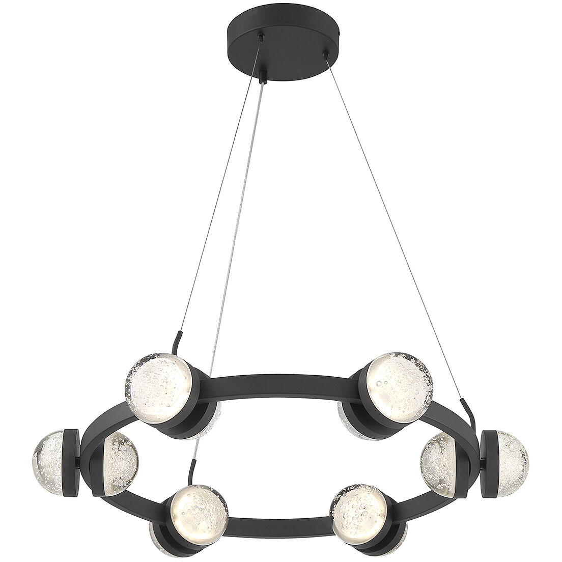 Biscayne LED 28 inch Matte Black Chandelier Ceiling Light