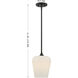 Octave 1 Light 8 inch Matte Black Pendant Ceiling Light, Essentials