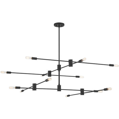 Lyrique 12 Light 54.25 inch Matte Black Chandelier Ceiling Light