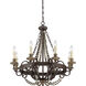 Mallory 8 Light 29 inch Fossil Stone Chandelier Ceiling Light