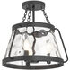 Crawford 3 Light 15 inch Matte Black Semi-Flush Ceiling Light