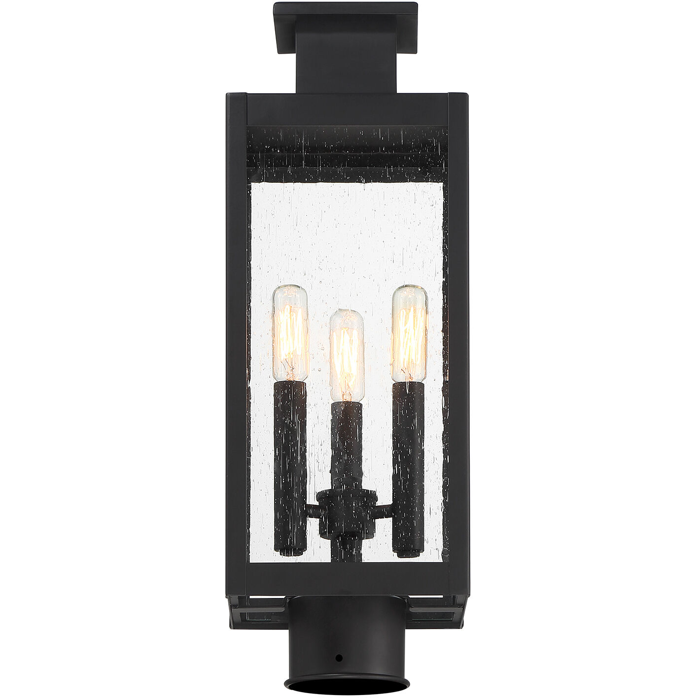 Ascott 3 Light 18.75 inch Black Outdoor Post Lantern