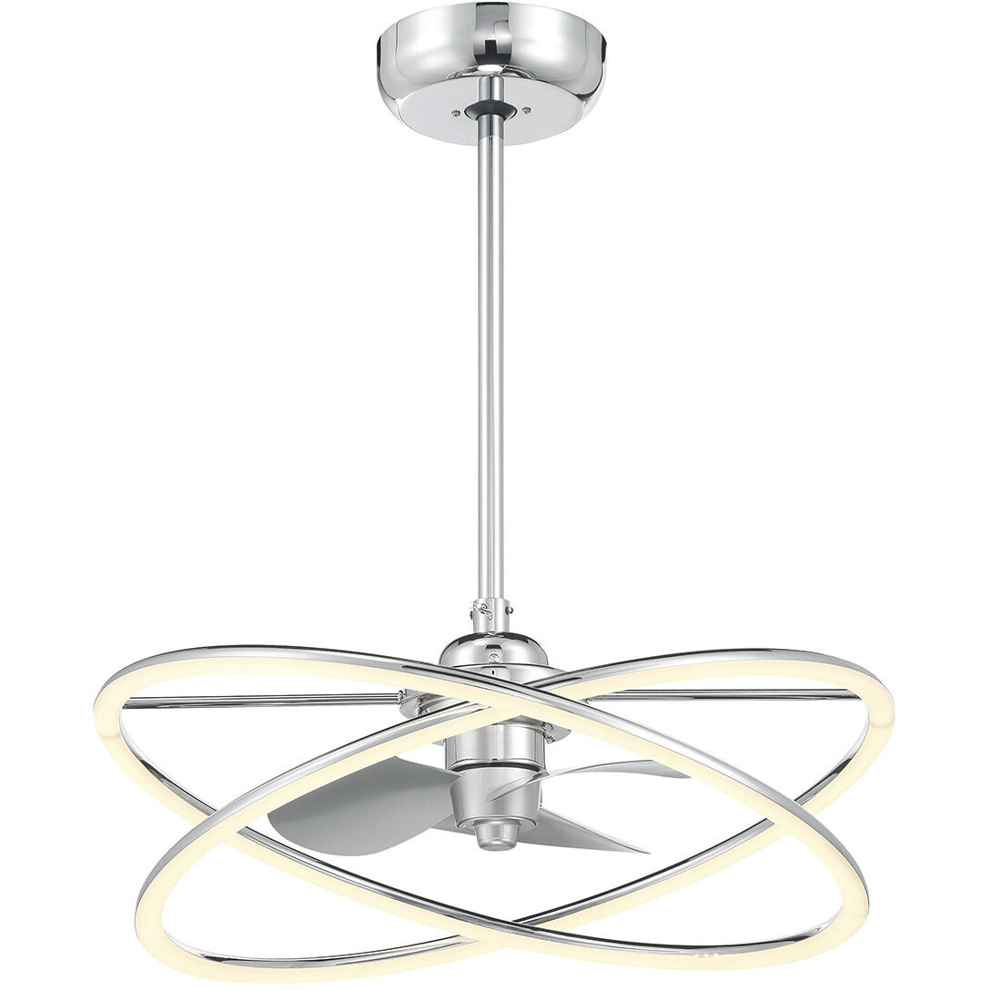 Dorado 14 inch Polished Chrome with Silver Blades Fan D'Lier