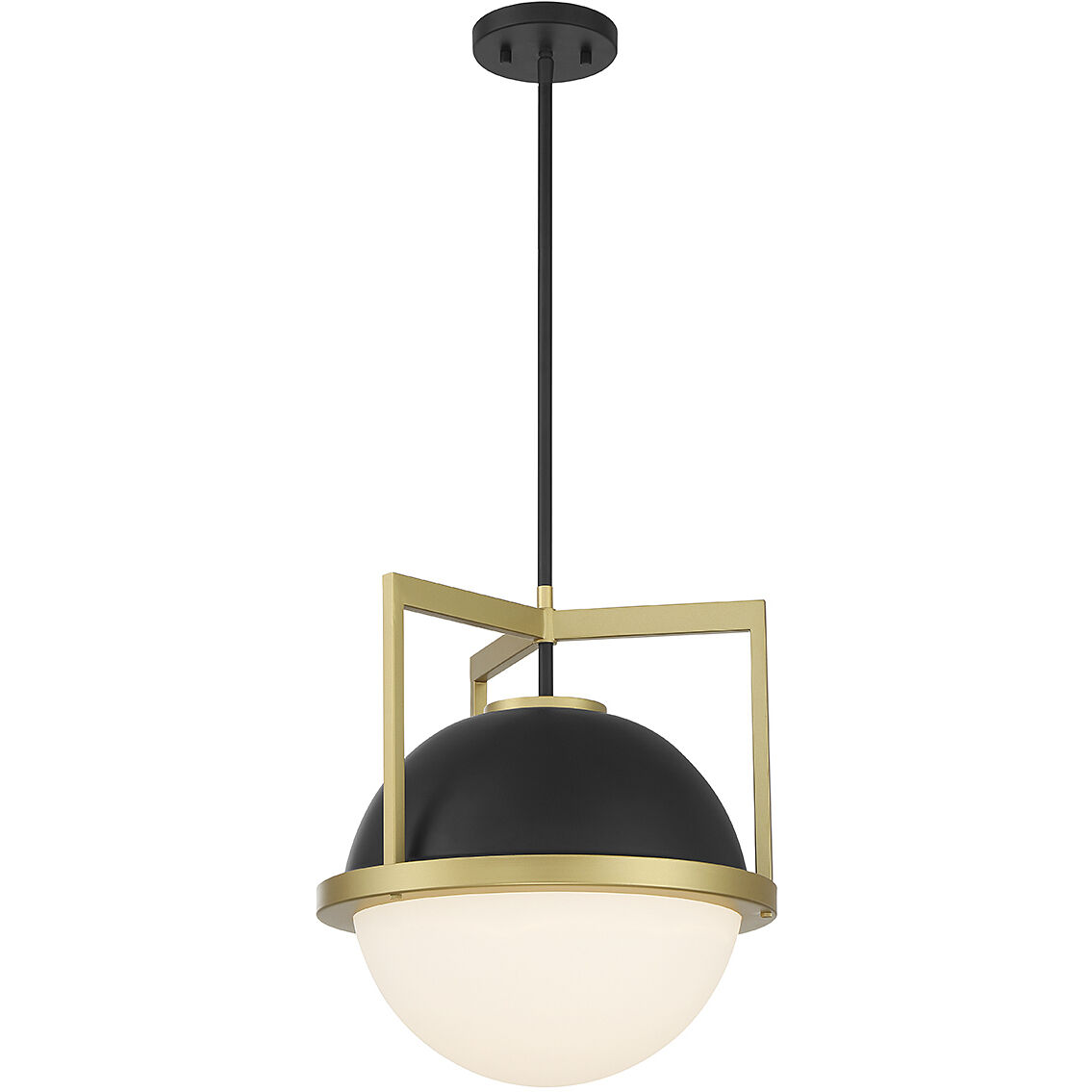 Carlysle 1 Light 15 inch Black with Warm Brass Accents Pendant Ceiling Light