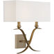 Payton 2 Light 16 inch Warm Brass Wall Sconce Wall Light, Essentials