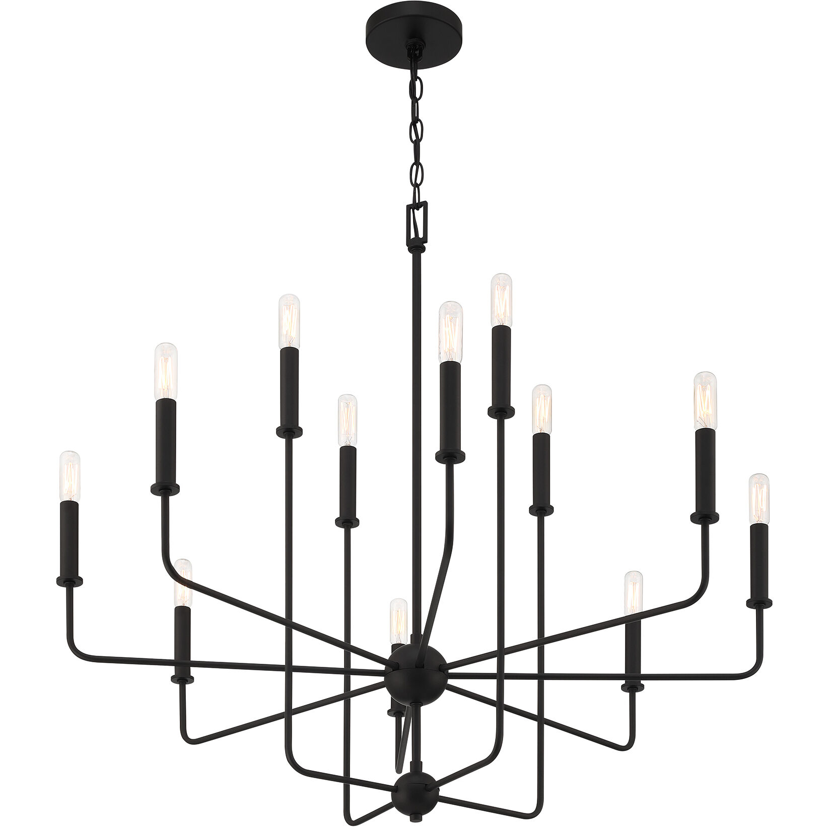 Avondale 12 Light 34 inch Matte Black Chandelier Ceiling Light, Essentials