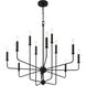 Avondale 12 Light 34 inch Matte Black Chandelier Ceiling Light