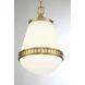 Endura 1 Light 10 inch Warm Brass Pendant Ceiling Light, Lighting One
