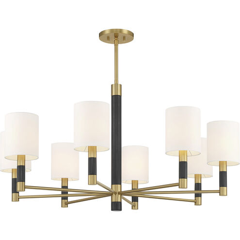 Conrad 8 Light 40 inch Warm Brass with Black Marble Chandelier Ceiling Light