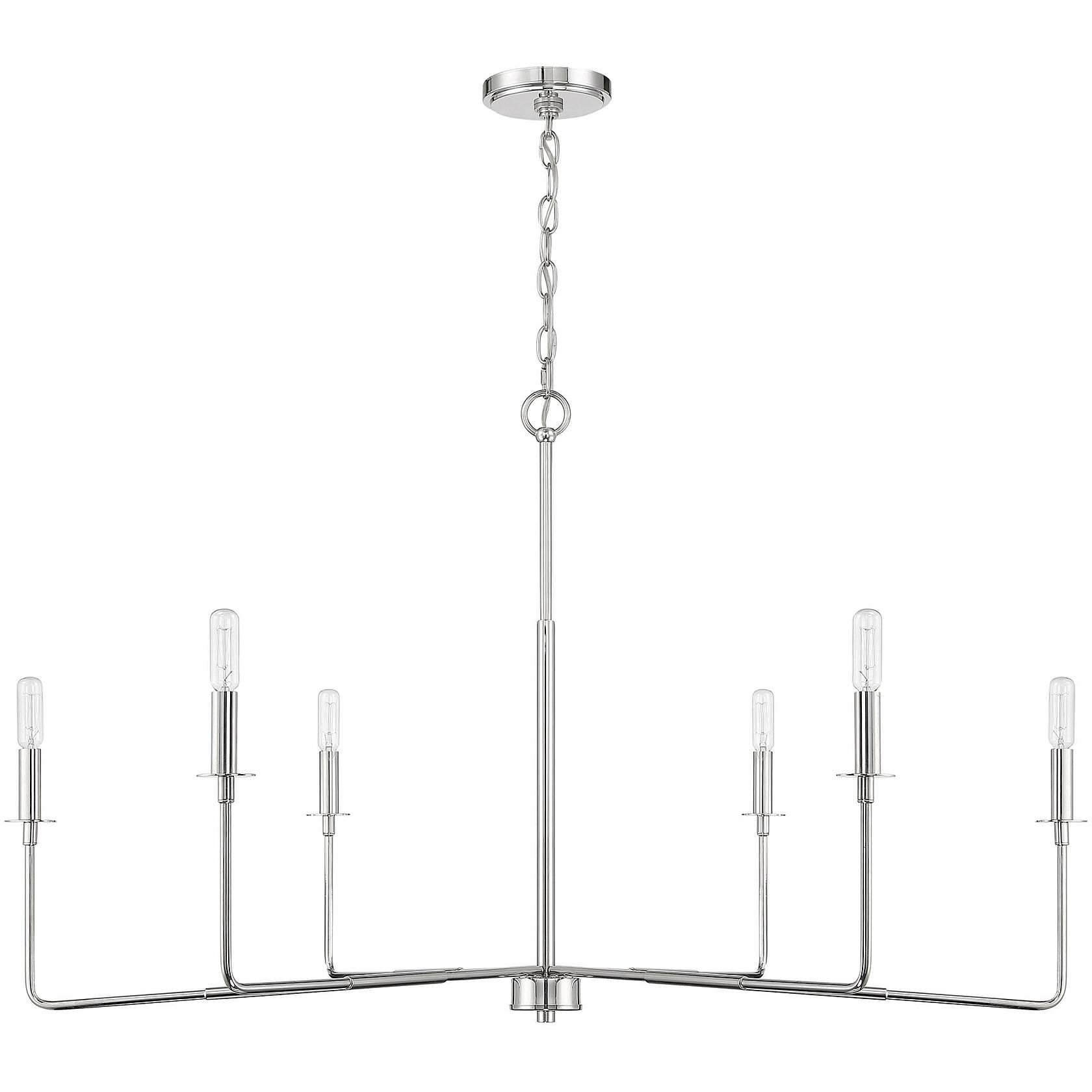 Salerno 6 Light 42 inch Polished Nickel Chandelier Ceiling Light, Essentials